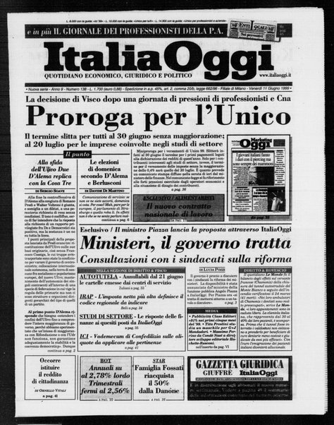 Italia oggi : quotidiano di economia finanza e politica